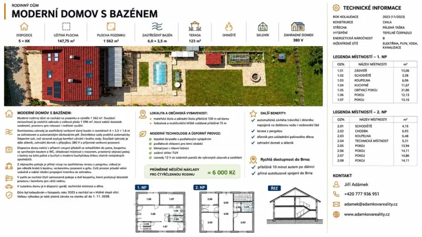 Prodej rodinného domu, Pozořice, U školy, 182 m2