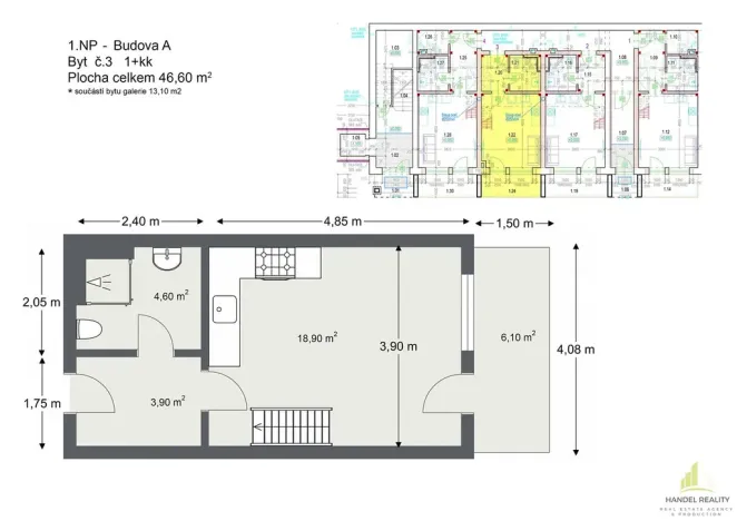 Prodej bytu 1+kk, Břeclav, 45 m2