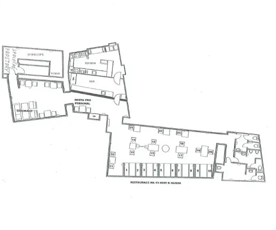 Pronájem restaurace, Brno, Masarykova, 160 m2