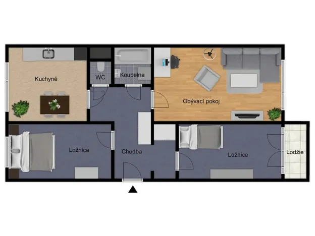 Pronájem bytu 3+1, Praha - Modřany, Vokrojova, 78 m2