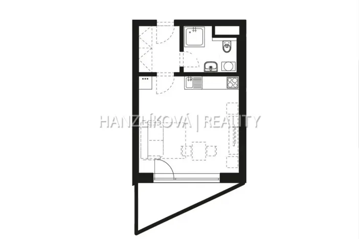 Pronájem bytu 1+kk, České Budějovice - České Budějovice 2, Volejbalistů, 28 m2