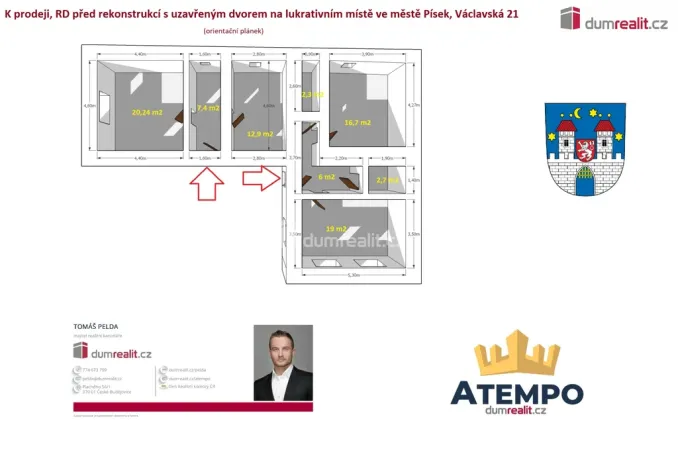 Prodej rodinného domu, Písek - Václavské Předměstí, Václavská, 301 m2