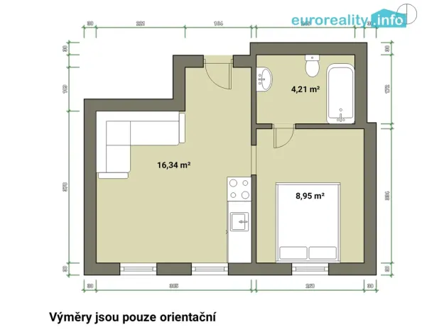 Pronájem bytu 1+1, Kraslice, Rybná, 30 m2