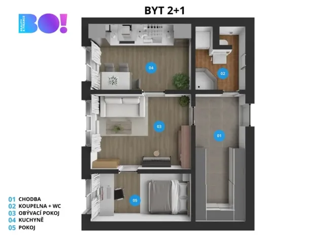 Pronájem bytu 2+1, Třinec, Habrová, 42 m2