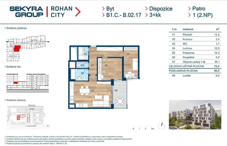Prodej bytu 3+kk, Praha - Karlín, Sokolova, 80 m2
