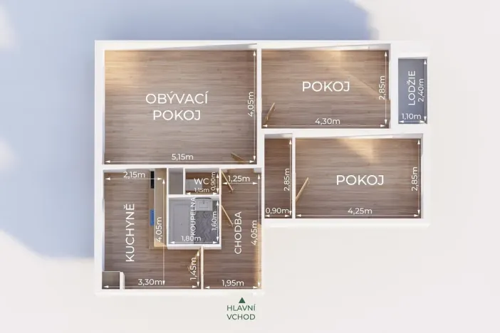 Prodej bytu 3+1, Nový Jičín - Loučka, Na Lani, 69 m2