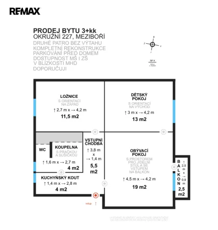 Prodej bytu 3+kk, Meziboří, Okružní, 64 m2