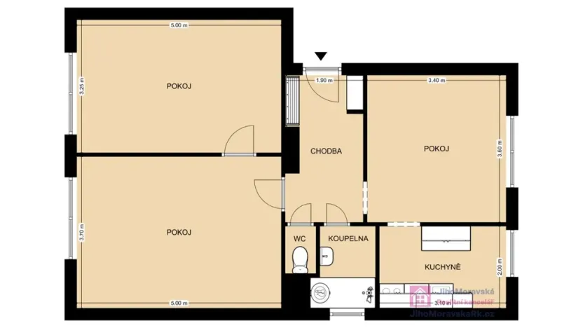 Prodej bytu 2+1, Bořetice, 79 m2