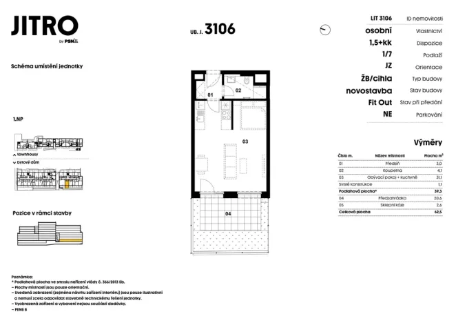 Prodej bytu 1+kk, 38 m2