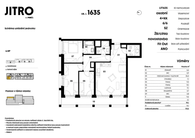 Prodej bytu 4+kk, 94 m2