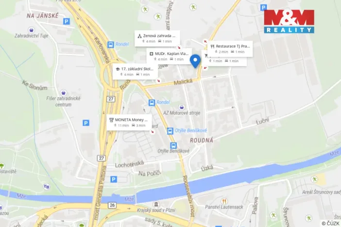 Pronájem bytu 2+1, Plzeň - Severní Předměstí, Na Roudné, 69 m2