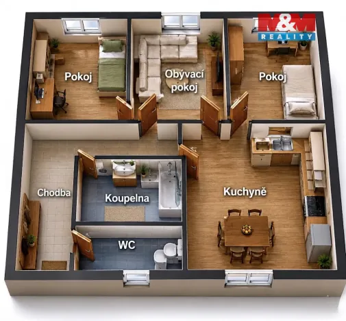 Prodej bytu 3+1, Lovosice, Terezínská, 74 m2