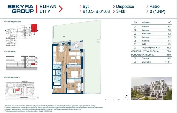 Prodej bytu 3+kk, Praha - Karlín, Sokolova, 77 m2