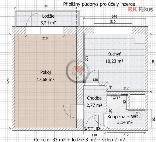 Prodej bytu 1+1, Velké Meziříčí, Bezručova, 31 m2