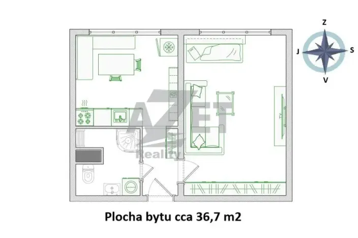 Prodej bytu 1+1, Karviná - Hranice, Slovenská, 39 m2