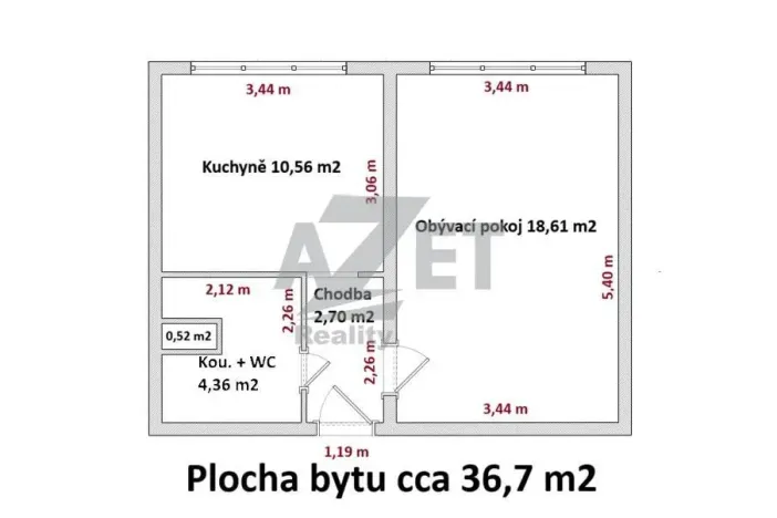 Prodej bytu 1+1, Karviná - Hranice, Slovenská, 39 m2