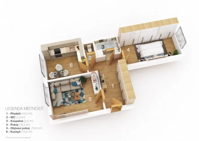 Pronájem bytu 2+1, Praha - Strašnice, Průběžná, 55 m2