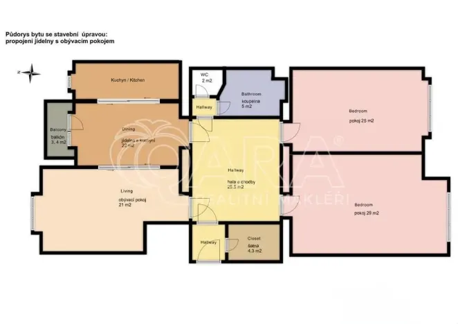Prodej bytu 4+kk, Praha - Bubeneč, Čs. armády, 130 m2