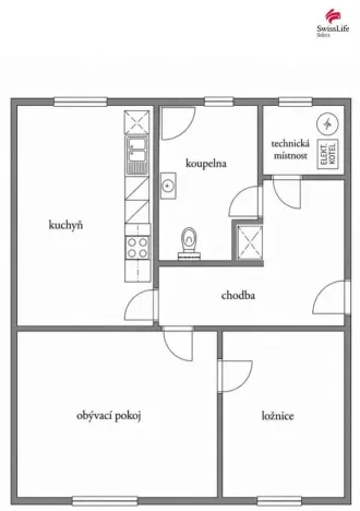 Pronájem bytu 2+1, Rtyně v Podkrkonoší, K Jídelně, 54 m2