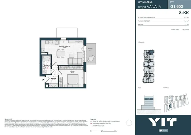 Prodej bytu 2+kk, Kladno, Unhošťská, 50 m2