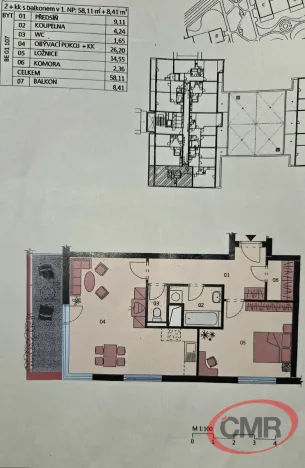 Prodej bytu 2+kk, Praha, Jurkovičova, 58 m2