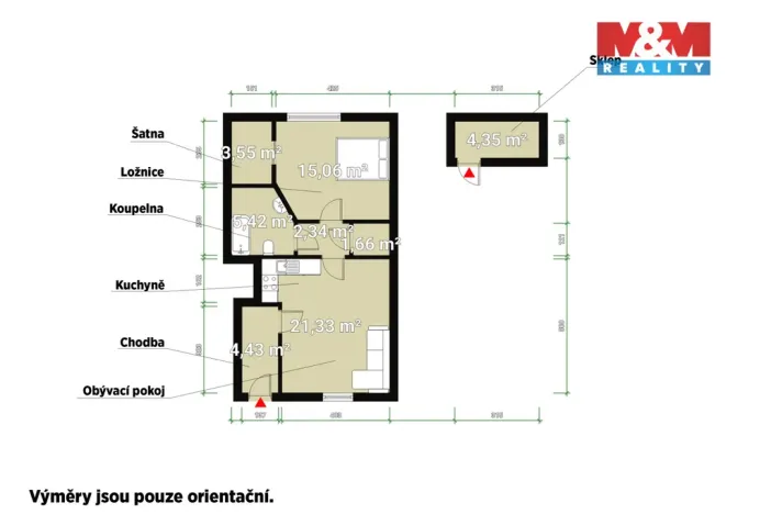 Pronájem bytu 2+kk, Starý Plzenec, Radyňská, 55 m2