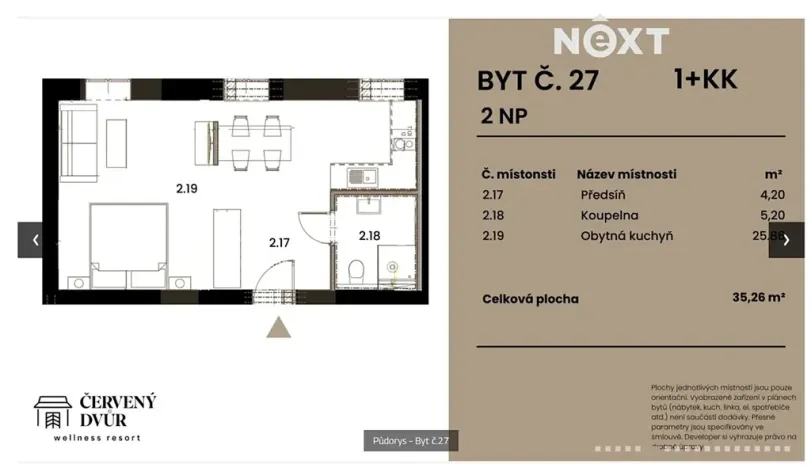 Prodej bytu 1+kk, Rapotín, Výzkumníků, 35 m2