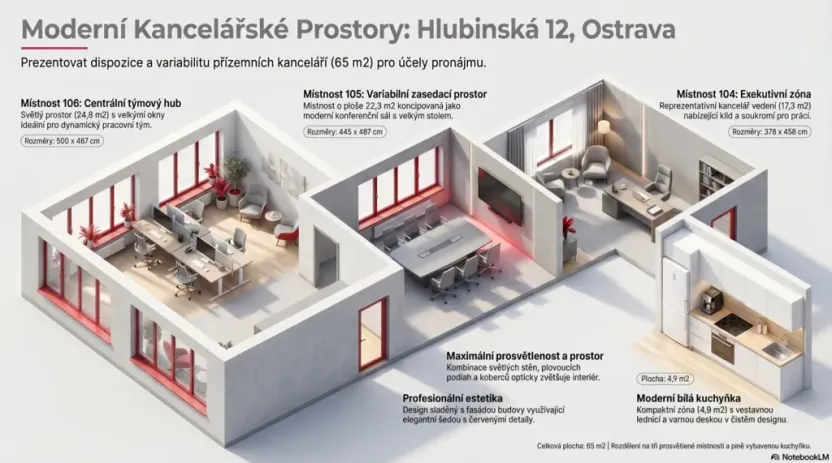 Pronájem kanceláře, Ostrava - Moravská Ostrava, Hlubinská, 65 m2