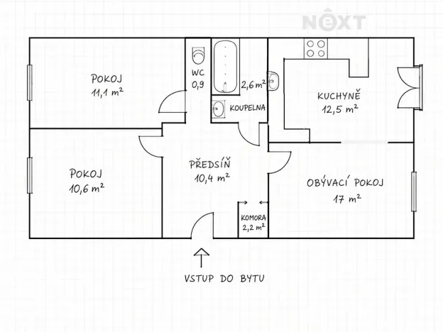 Prodej bytu 3+1, Příbram, Brodská, 71 m2