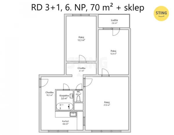 Prodej bytu 3+1, Zlín, Na Honech II, 67 m2