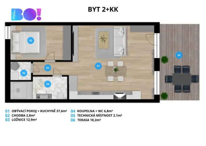 Prodej bytu 2+kk, Soběšovice, 82 m2