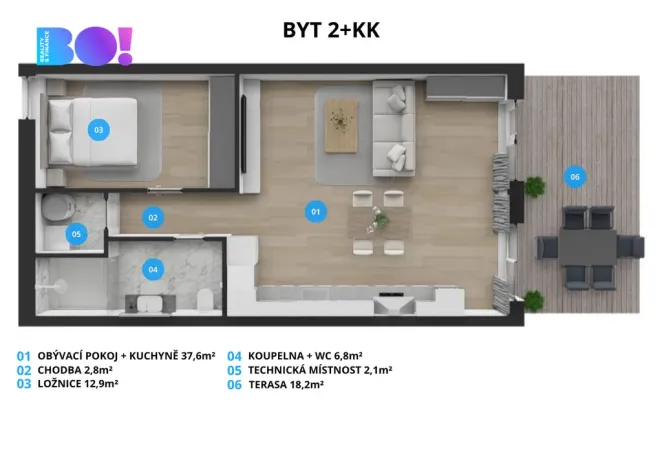 Prodej bytu 2+kk, Soběšovice, 82 m2
