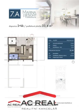 Prodej bytu 2+kk, Strachotín, Šakvická, 33 m2