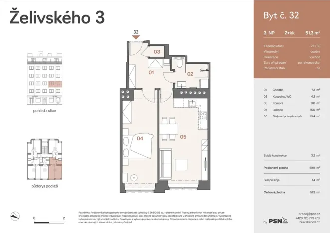 Prodej bytu 2+kk, Praha, Jana Želivského, 47 m2