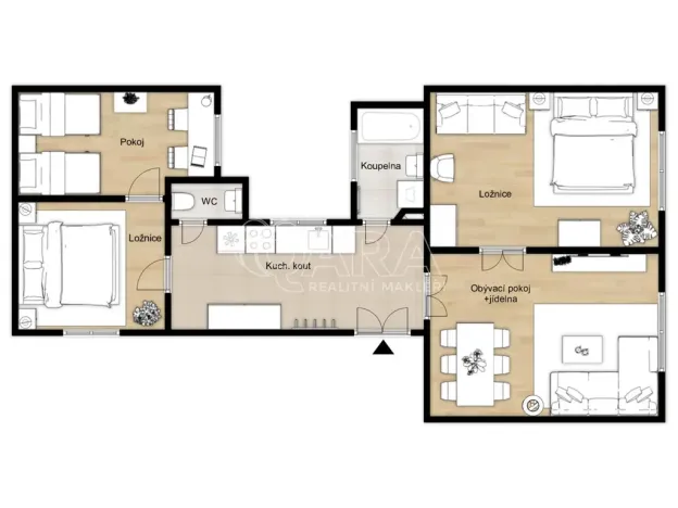 Pronájem bytu 4+1, Praha - Nové Město, Mikulandská, 84 m2