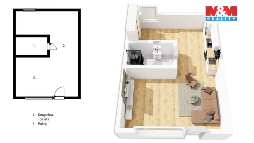 Prodej bytu 1+kk, Kladno - Švermov, Svojsíkova, 45 m2