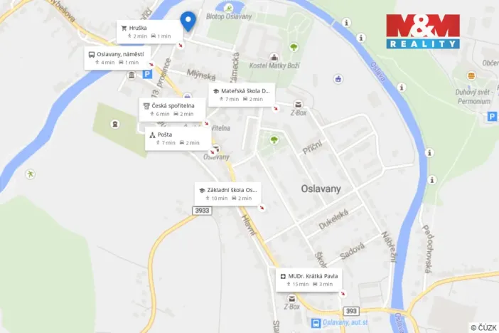 Pronájem bytu 2+kk, Oslavany, náměstí 13. prosince, 50 m2