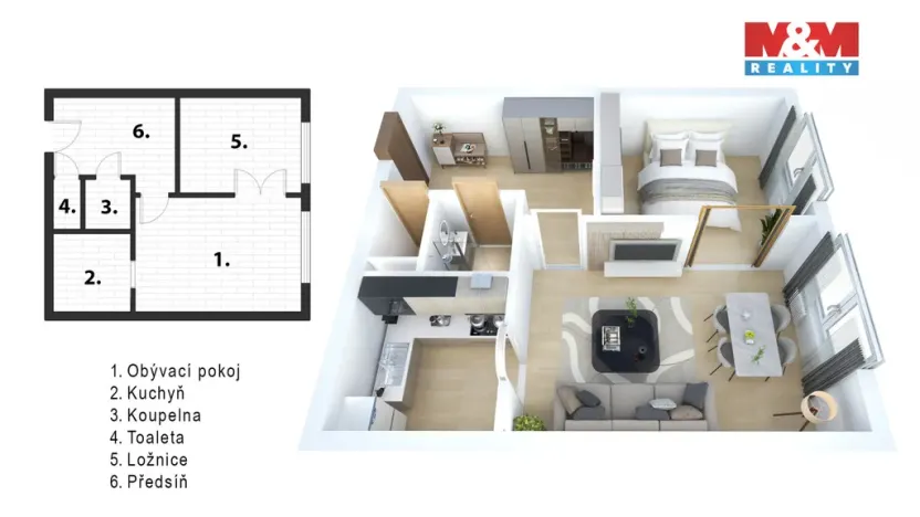 Prodej bytu 2+kk, Kladno - Kročehlavy, Na růžovém poli, 40 m2