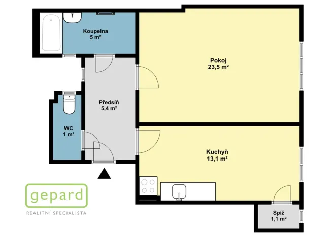 Prodej bytu 1+1, Praha - Holešovice, Osadní, 49 m2