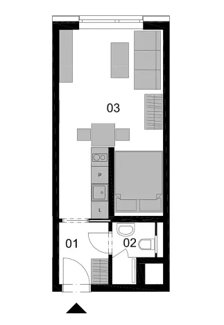 Pronájem bytu 1+kk, Brno, Placzkova, 33 m2