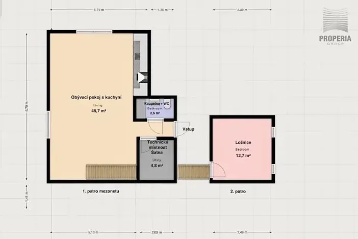 Pronájem bytu 2+kk, Brno, Lerchova, 68 m2