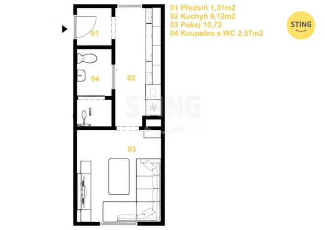 Prodej bytu 1+1, Mohelnice, Zámečnická, 23 m2