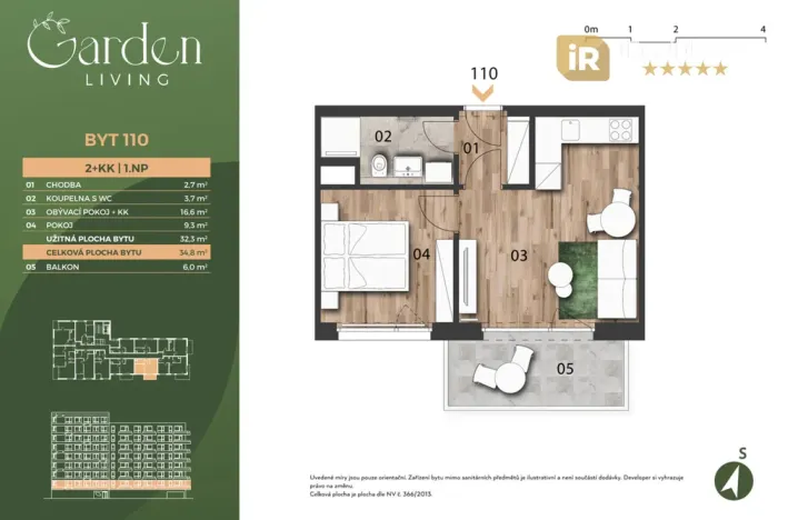 Pronájem bytu 2+kk, Praha - Černý Most, Arnošta Valenty, 35 m2