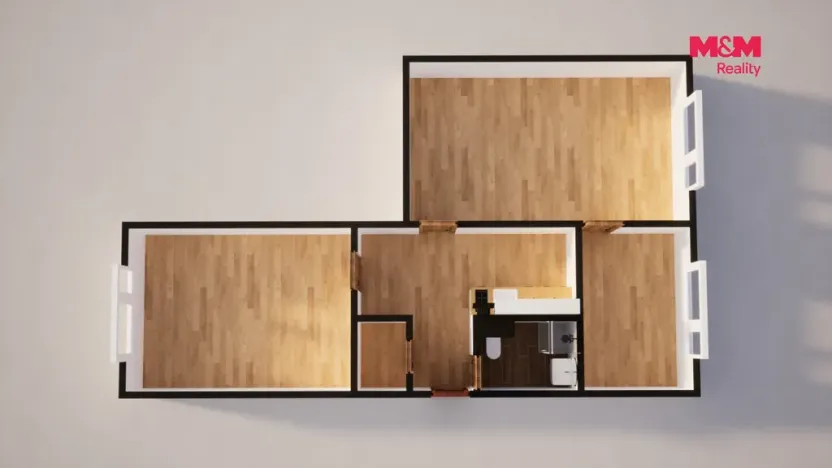 Pronájem bytu 2+1, Česká Lípa, Železničářská, 61 m2