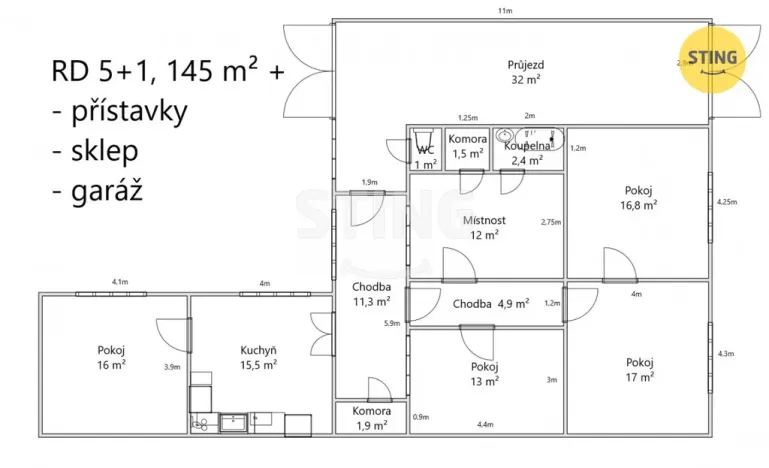 Prodej chalupy, Prušánky, Hodonínská, 145 m2