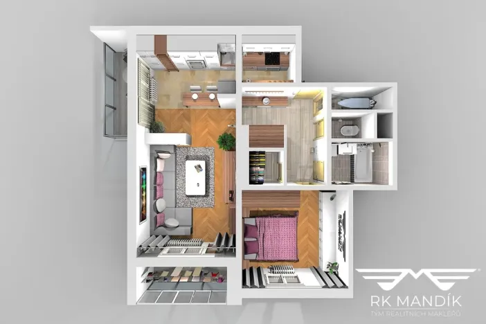 Pronájem bytu 2+kk, Praha - Košíře, Hillebrantova, 55 m2