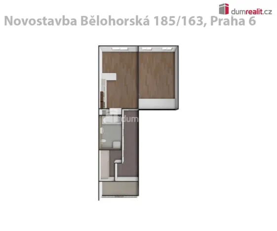 Pronájem bytu 2+kk, Praha - Břevnov, Bělohorská, 60 m2