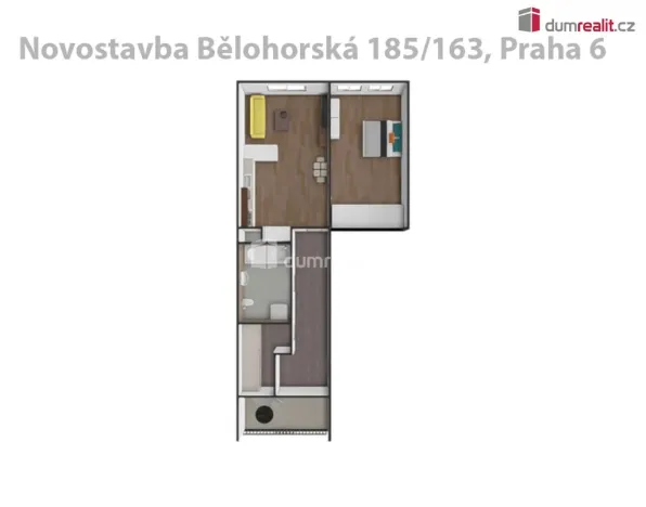 Pronájem bytu 2+kk, Praha - Břevnov, Bělohorská, 60 m2