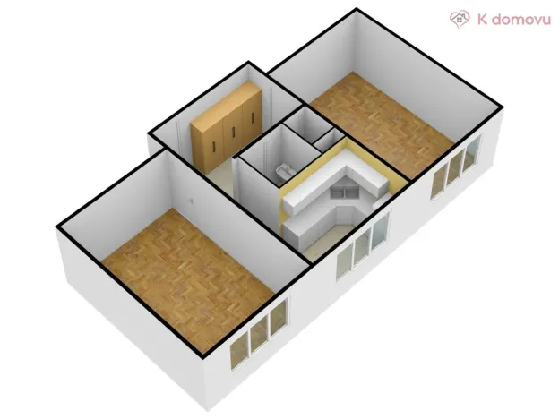 Pronájem bytu 2+1, Zlín - Malenovice, Chelčického, 57 m2
