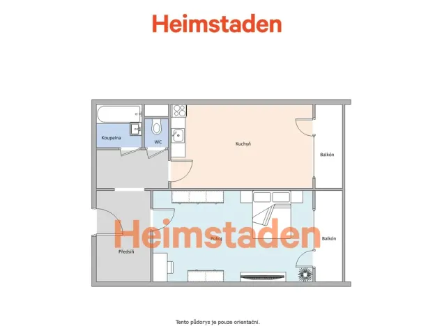 Pronájem bytu 2+kk, Ostrava - Hrabůvka, Provaznická, 48 m2